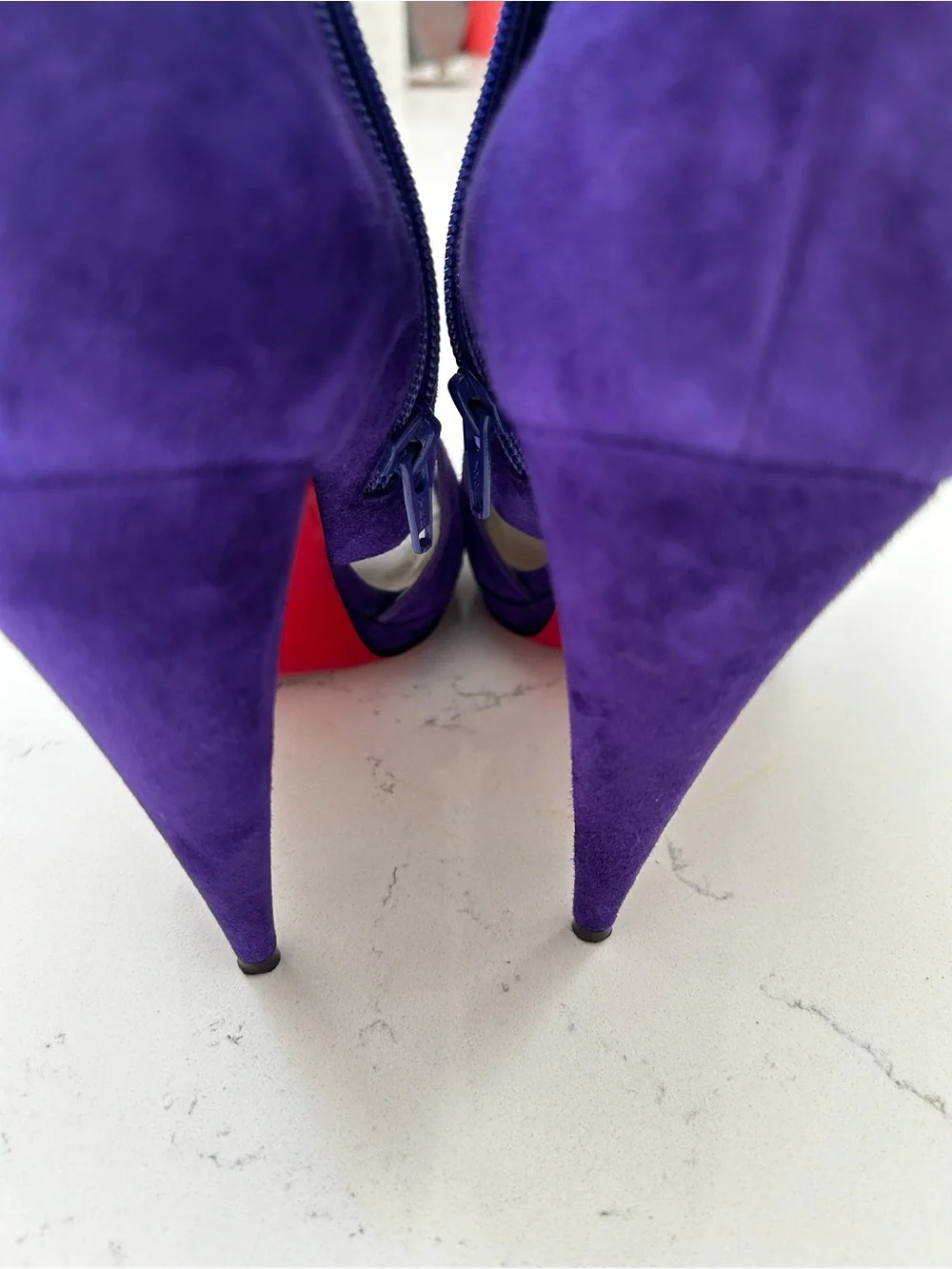Christian louboutin purple suede leather booties/heels size 39